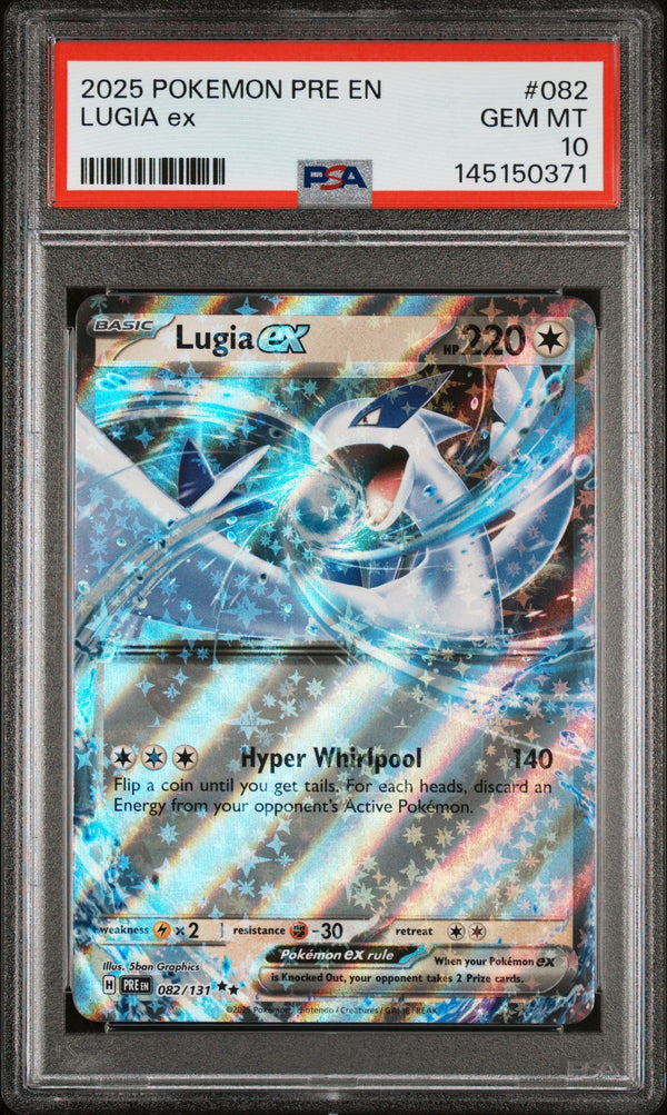 Graded 2025 Pokémon PRE EN Lugia ex 082 Prismatic Evolutions PSA 10 Gem Mint card