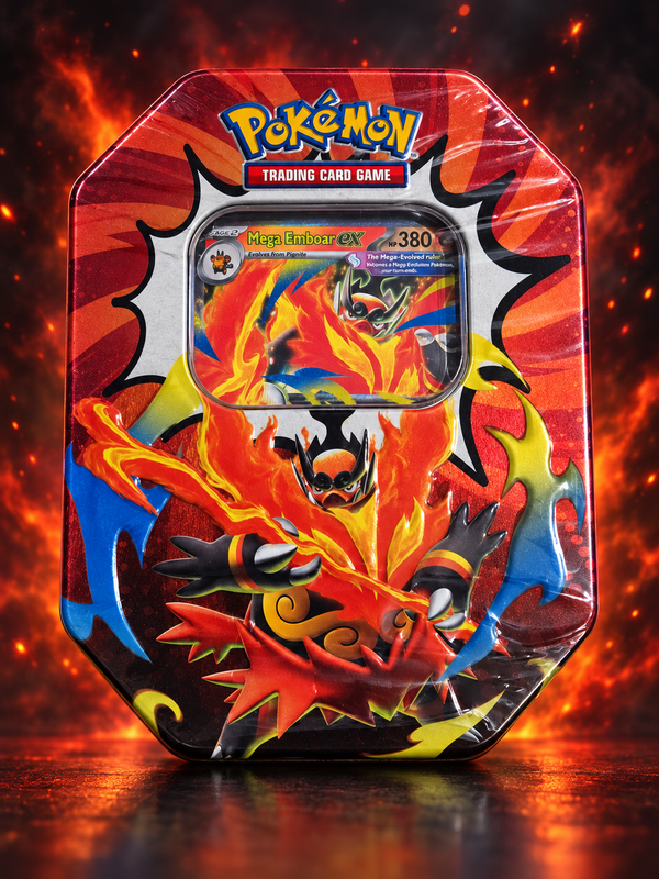 Pokémon TCG Mega Evolution Ascended Heroes Tin Mega Emboar ex sealed