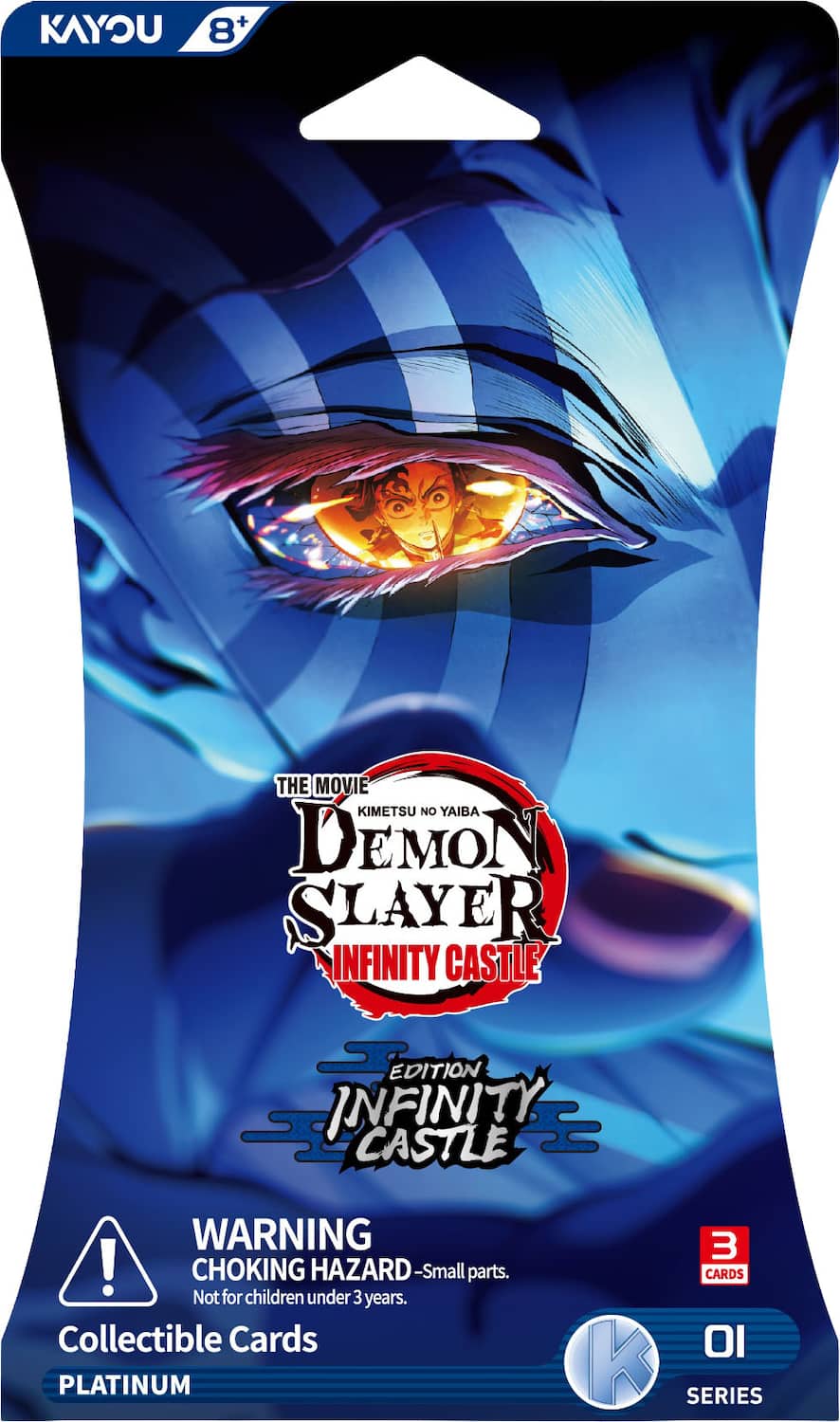 Kayou Demon Slayer Infinity Castle Edition Series 01 Platinum sleeved pack, 3 cards, sealed