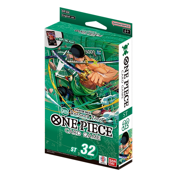 One Piece Card Game Starter Deck 32 Green Roronoa Zoro sealed box
