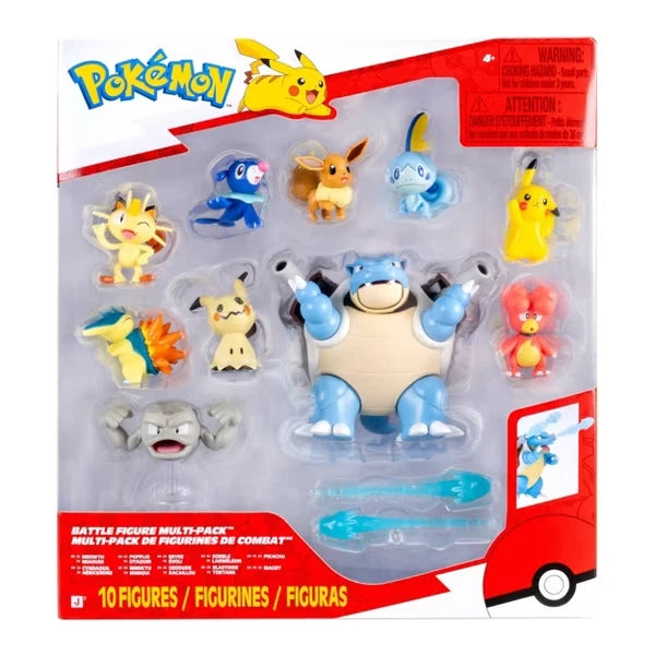 Pokémon Battle Figure Multi-Pack 10 Figures with 4.5-inch Blastoise, sealed